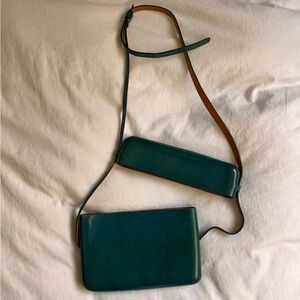 Il Bussetto Gloria City Crossbody Bag Teal Leather